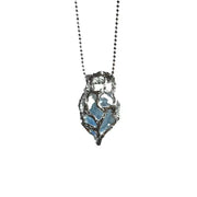 Blue Ice Heart Necklace For Women