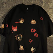 Love Devil Cotton Short Sleeve T-Shirt Men's Retro