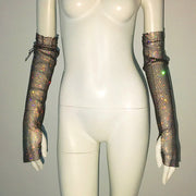 Punk Rhinestone Spaghetti Strap Bra Music Festival Top