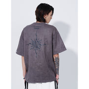 Suede Short-sleeved T-shirt Men's Trendy Brand Retro