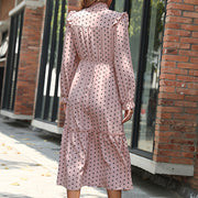 Stylish Temperament Long Sleeves Polka Dot Dress