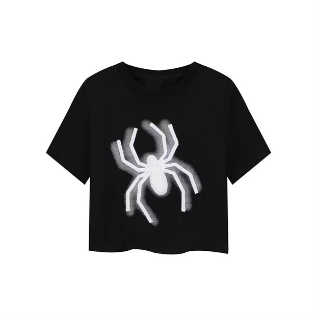 Retro Design Sense Couple Spider Flocking Top
