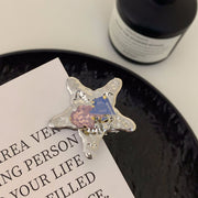 Colorful Rhinestone Five-pointed Star Duckbill Clip Retro